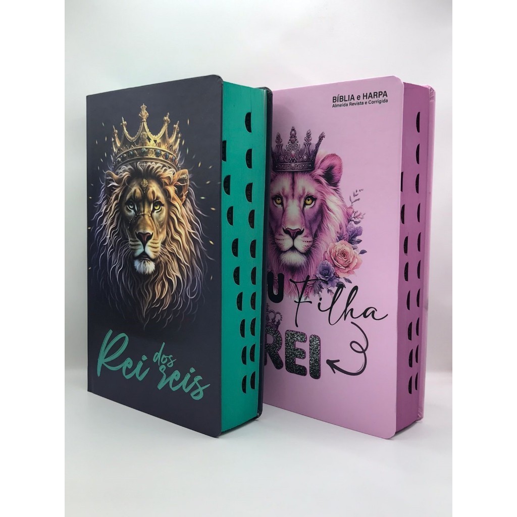 Kit 2 Bíblias Sagrada Letra HiperGigante Com Harpa Revista e Corrigida - João Ferreira De Almeida - Capa Dura