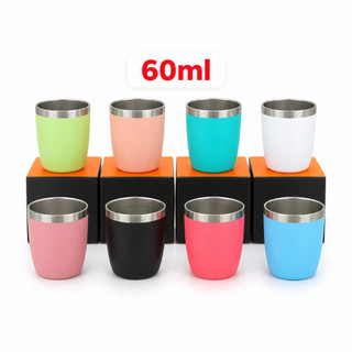 Mini Copo Térmico Oval sem Tampa para Bebidas Geladas e Quentes 60ml