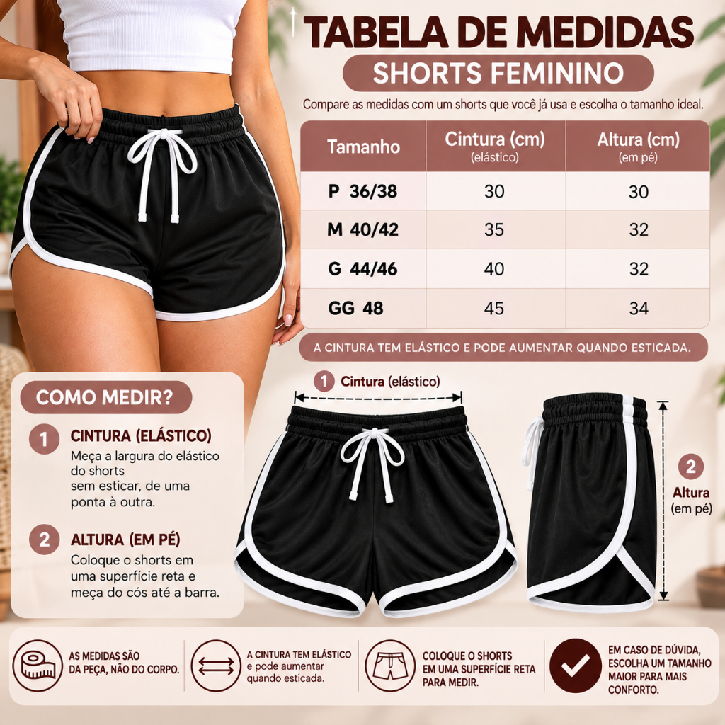 Kit 3 Shorts Feminino para treino, shorts feminino para academia, shorts leve feminino — imagem 2 de 2