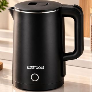 Chaleira Jarra Elétrica Moderna Inox Preta 220v e 110v 1.9L - Desligamento Automático Indicador Luminoso Base 360°