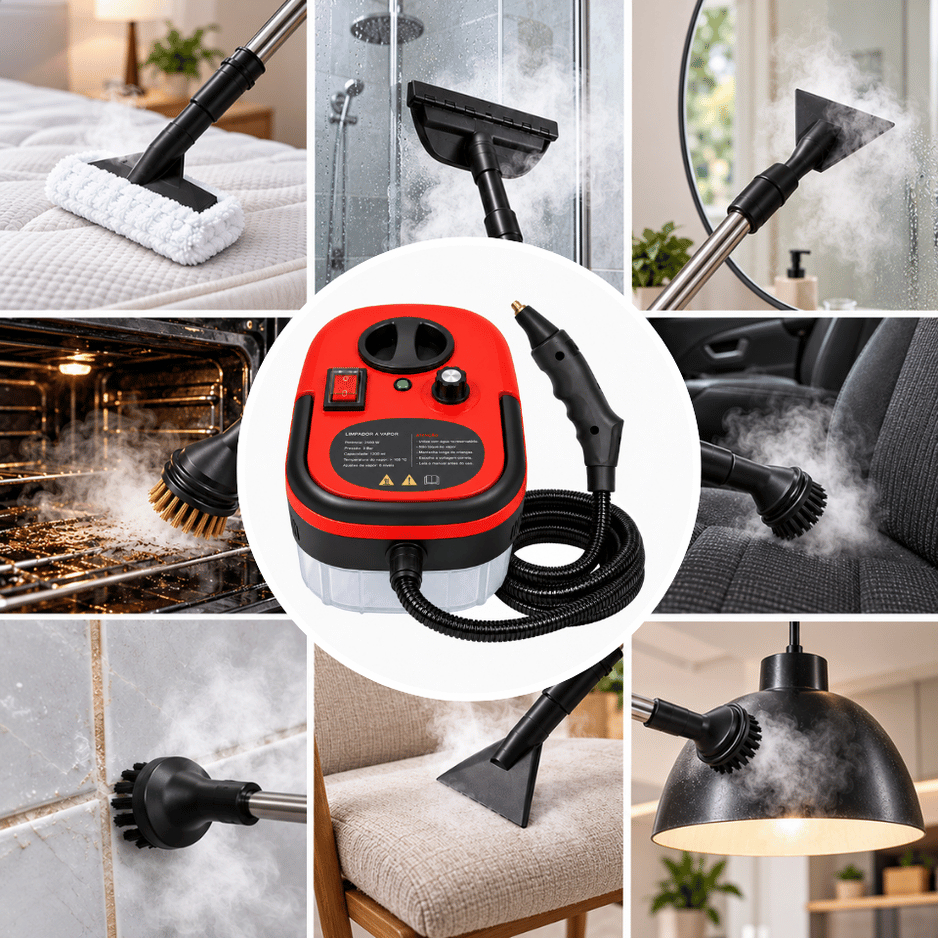 Vaporizador de Limpeza Portátil 110V Máquina a Vapor Alta Pressão Higienizador de Estofados Colchão e Automotivo