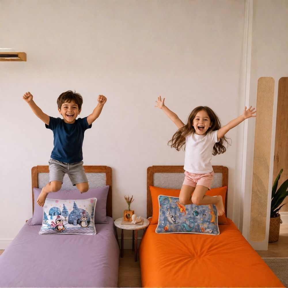 Jogo de Cama Infantil Kids 100% Algodão Malha com Lençol com Elástico e Fronha