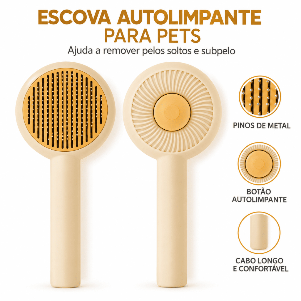 Pente para Cães e Gatos em Forma de U - Removedor de Pelos Soltos, Desembaraça Pelos Longos e Curtos