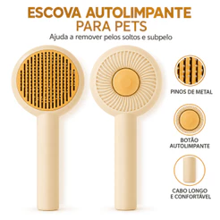 Pente para Cães e Gatos em Forma de U - Removedor de Pelos Soltos, Desembaraça Pelos Longos e Curtos