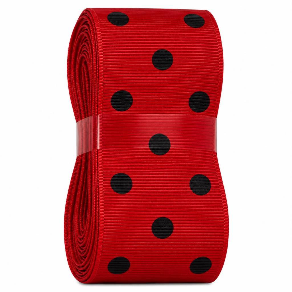 Fita Gorgurão 38mm Nº 9 Estampada Poá Bolinhas para Laços e Artesanato 10m 20m — imagem 2 de 2