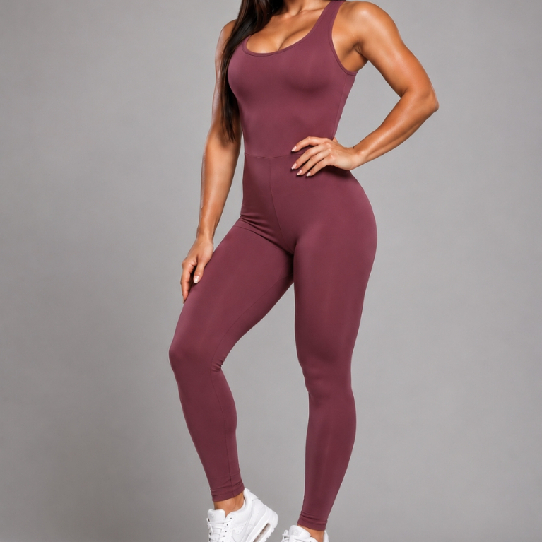 Macacão de Poliamida Fitness Seamless Feminino Modelador Zero Transparência Academia