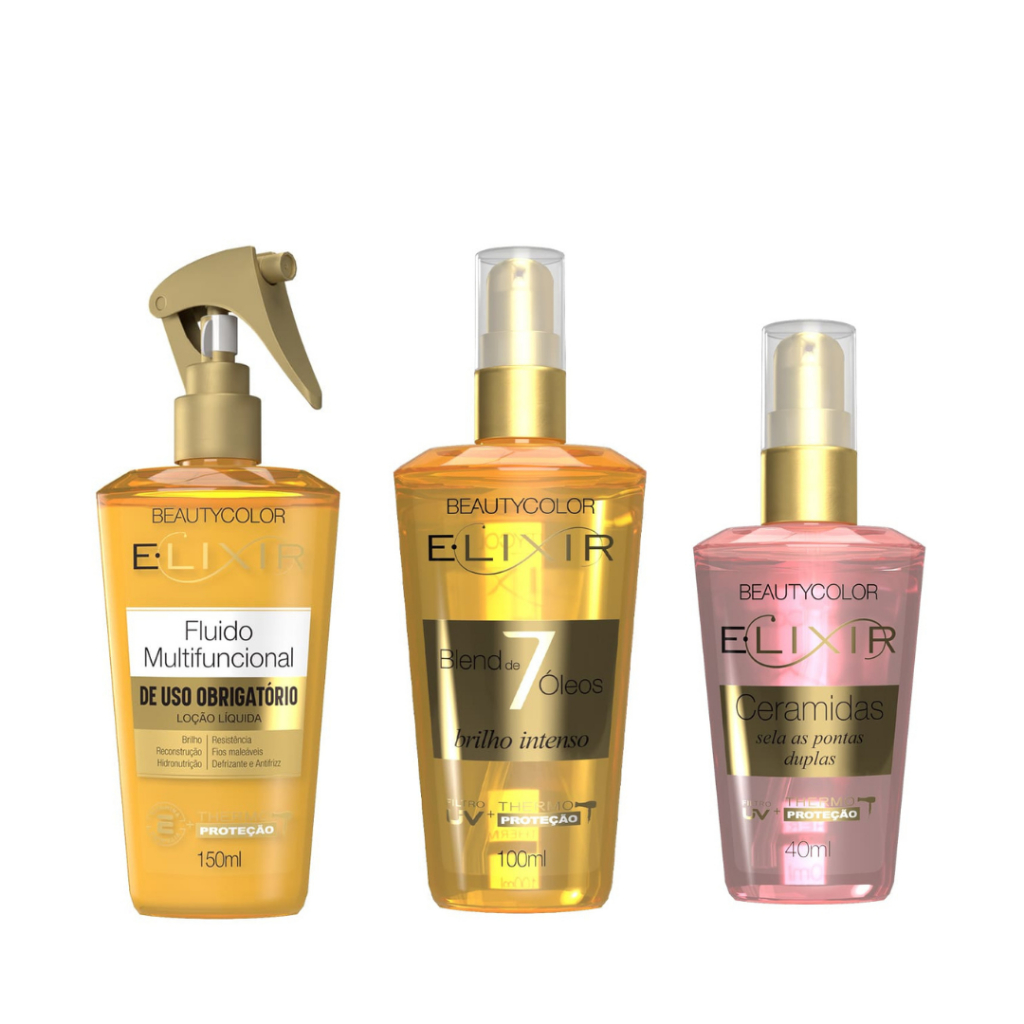 Imagem Kit Fluido Multifuncional + Blend 7 Óleos 100ml + E.lixir Ceramidas 40ml