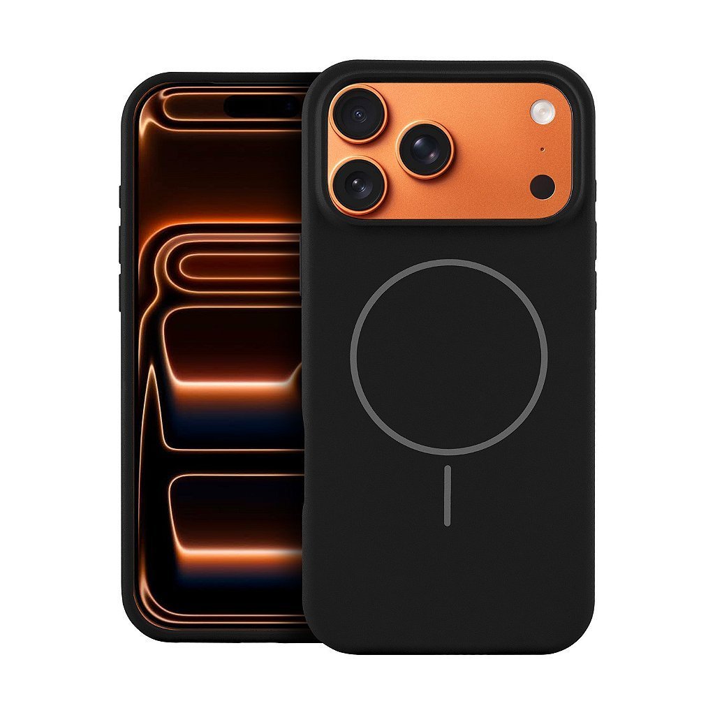 Gshield Capa Case Capinha Silicon Liquid Preta MagSafe para iPhone