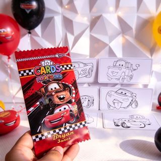 Card de Colorir Relampago mcqueen Personalizado / Lembrancinha de festa/ aniversario