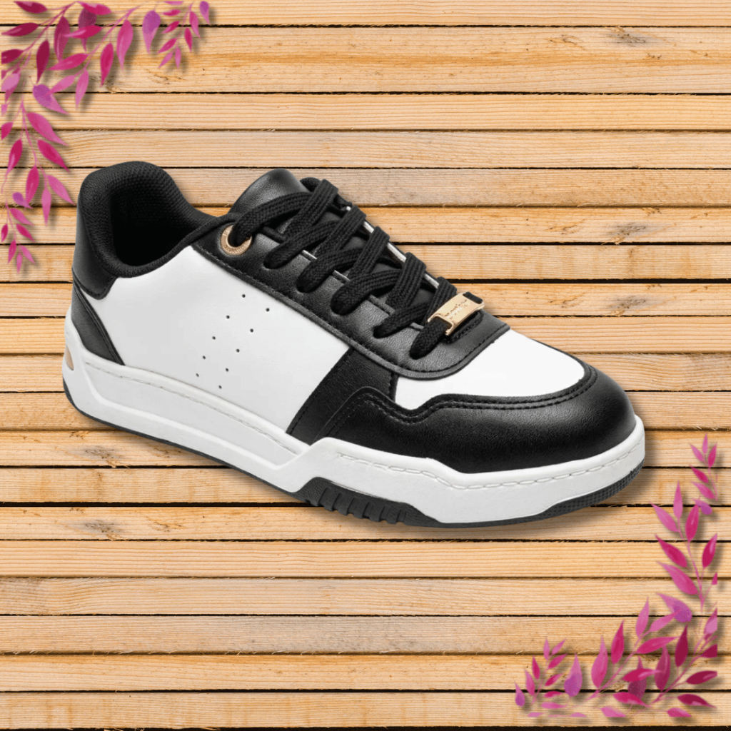 Tênis Feminino Moleca Flatform Antiderrapante Confortável Métalico Chunky Ana Castela Dourado Preto Branco Leve Social