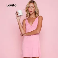 Lovito Camisola Feminina de Ribana Canelada Busto Transpassado Lisa SDB18701900
