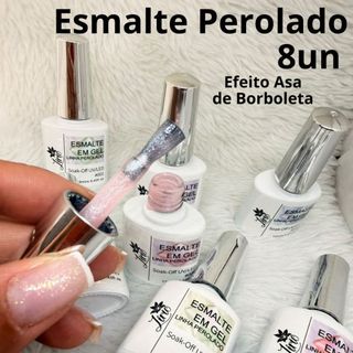 Esmalte Gel Perolado Efeito Asa de Borboleta Kit Coleção Completa (8un) Lindas Cores.