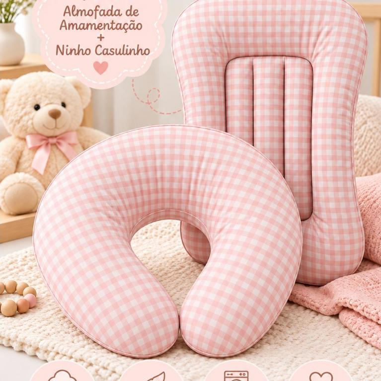 Kit Ninho Casulinho e  Almofada de Amamentar - 2 peças