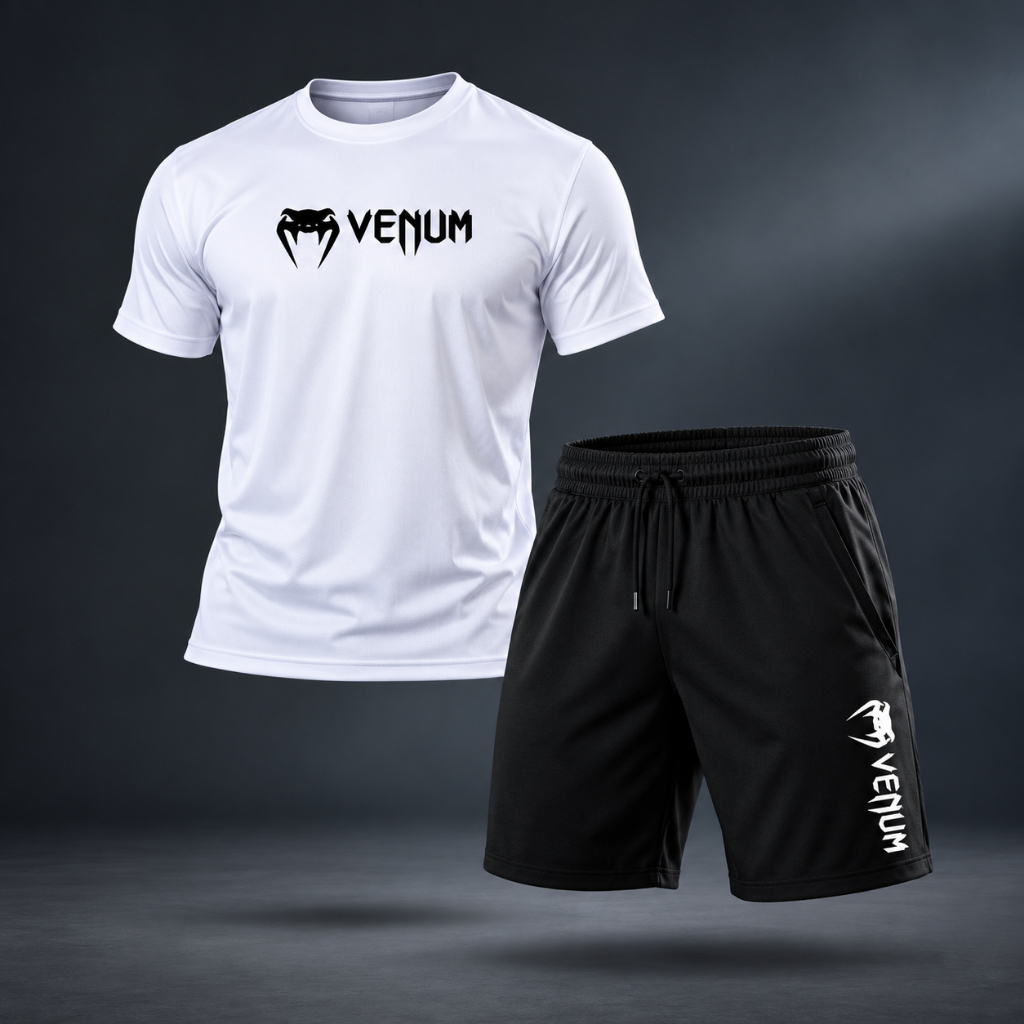 Kit Bermuda e Camisa V.N.M03 Esportivo Dry Fit Com Elastano Confort Masculino Short De futebol Academia Treino Praia
