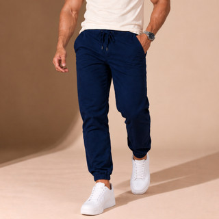 Calça Jogger Masculina Sarja Jeans 4 Bolsos Punho Elástico Cintura Ajustável Casual Streetwear Premium