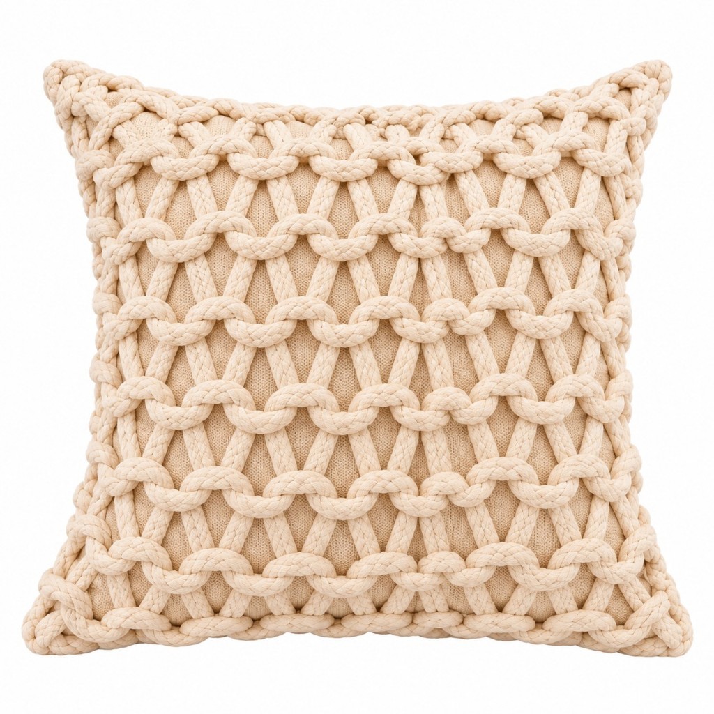 Capa de Almofada CORDA 45x45cm | Trama Artesanal Texturizada para Sofá e Cama