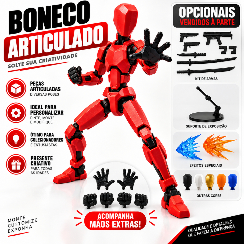 Boneco Dummy 13 Articulado Montagem 3D Presente Criativo Crianças Artistas Anatomia Stop Motion Desenho Ilustração