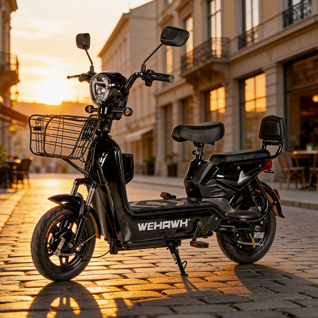 Bicicleta Elétrica Scooter WX03 800W Bat de Chumbo 48V 12Ah 32km/h Basket Bike Autopropelido Pré Montada 🇧🇷