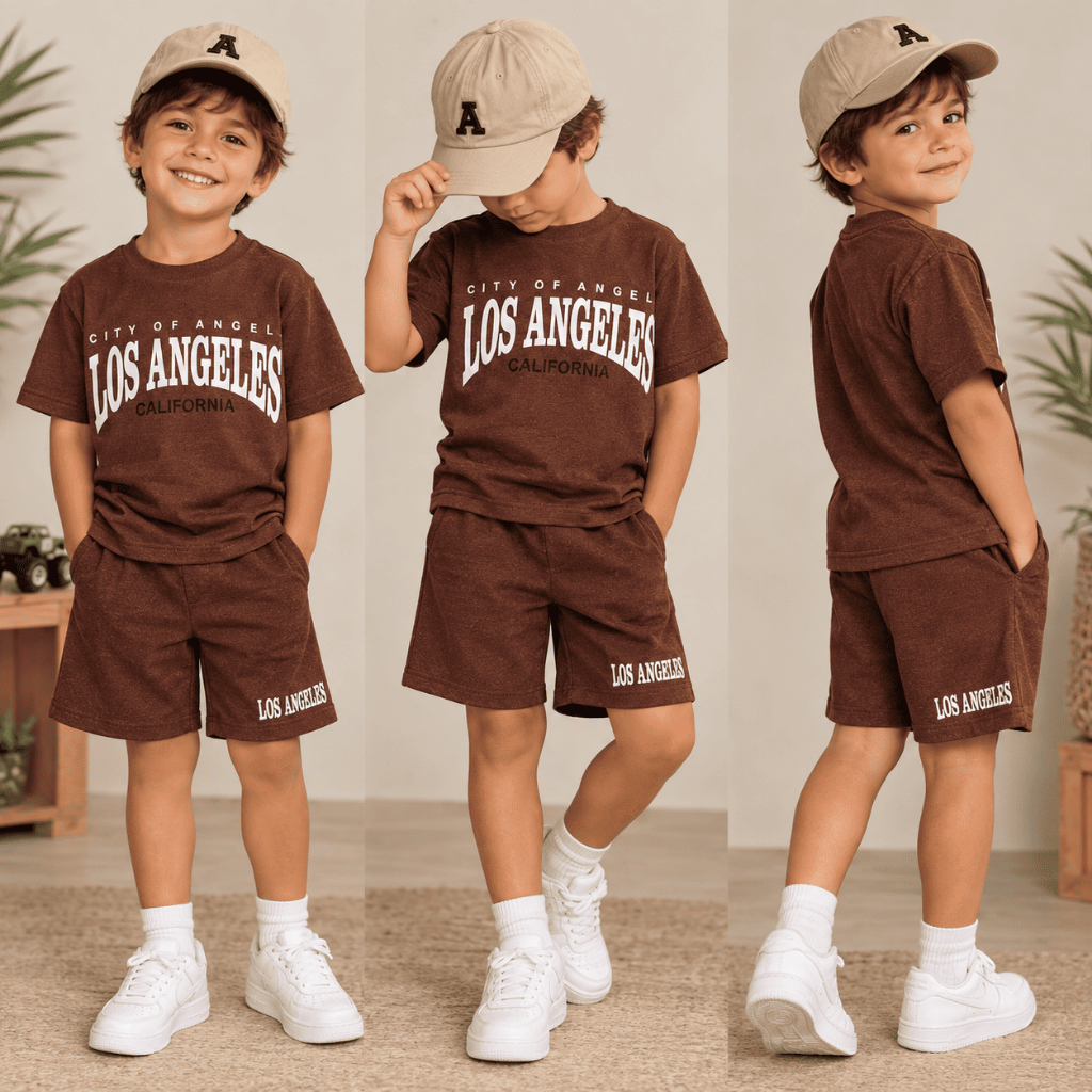 Conjunto Infantil Masculino - Camisa + Bermuda de Verão Dry Fit Esportivo Tamanho 2 ao 12 Anos