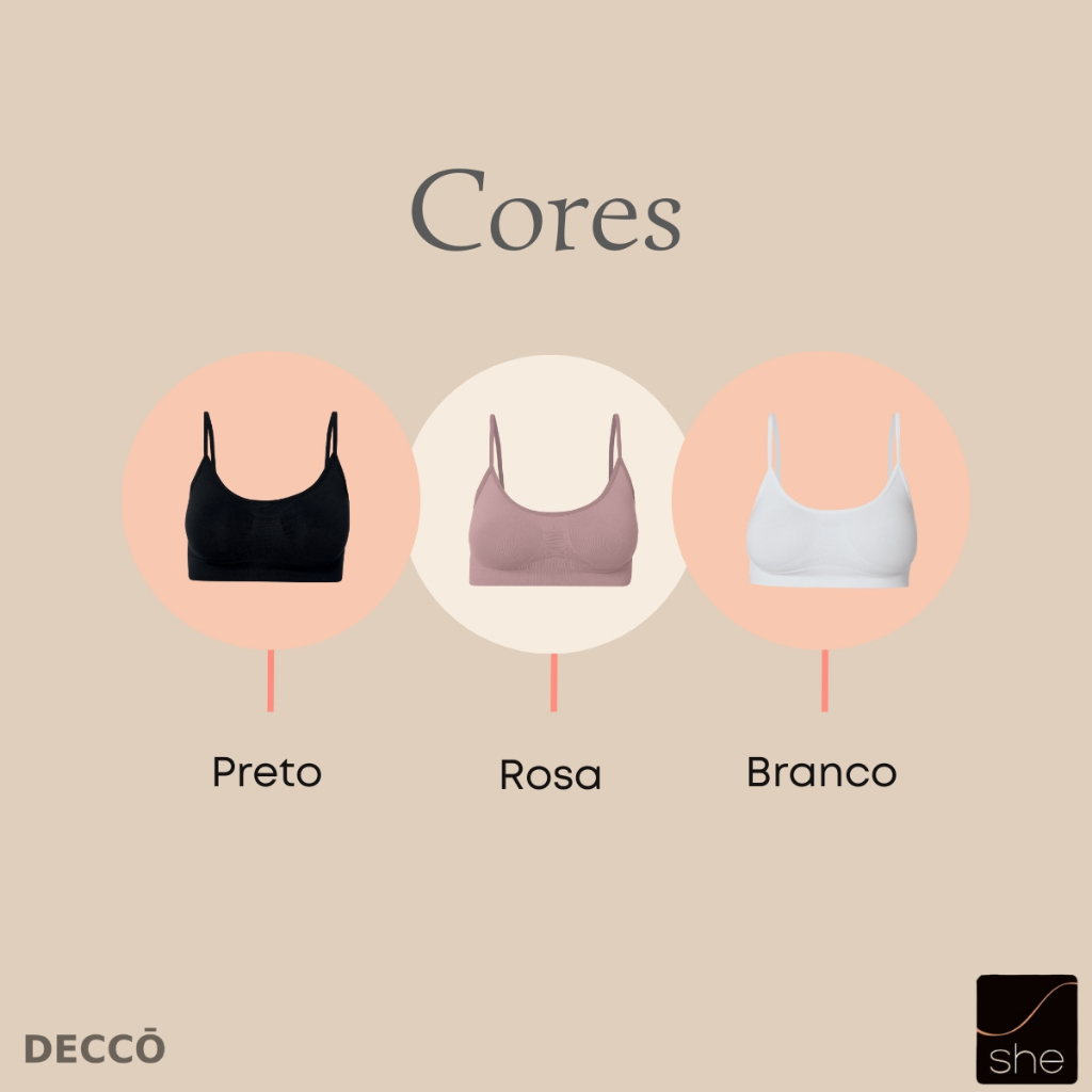 Kit 3 Top Fitness Sport Nadador SHE Em Microfibra Sem Costura Sem Bojo — imagem 2 de 2