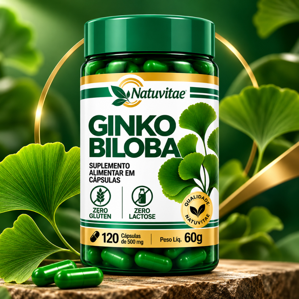 Ginko Biloba 500MG 120 Cápsulas Natuvitae suporte natural pra sua rotina diária — imagem 2 de 2