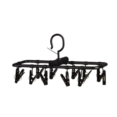 Mini Varal Mor Retangular Dobrável 12 Prendedores Roupa Intima Preto Oferta Calcinha Meia Cuecas