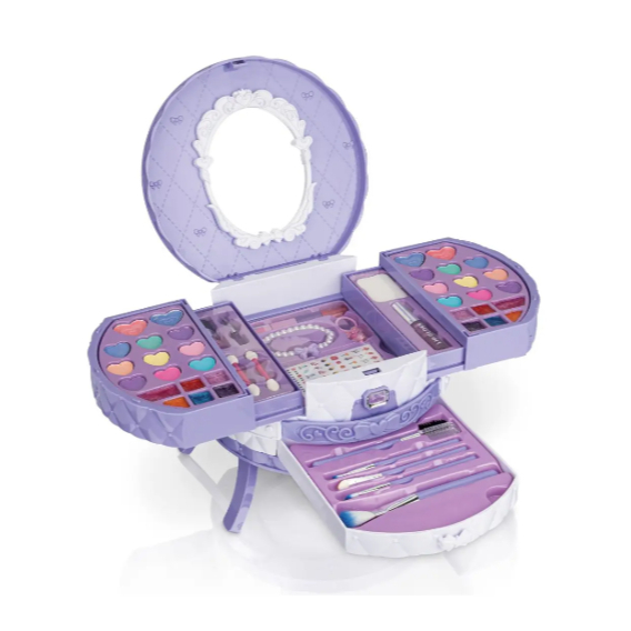 Maleta Dos Sonhos Maquiagem Infantil Teen Fenzza Completa Hipoalergênica Kit Presente Menina Rosa