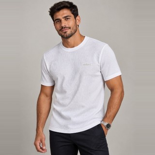 Camiseta Masculina Texturizada Manga Curta Gola Redonda Casual M G GG Camiseta masculina manga curta Camiseta masculina