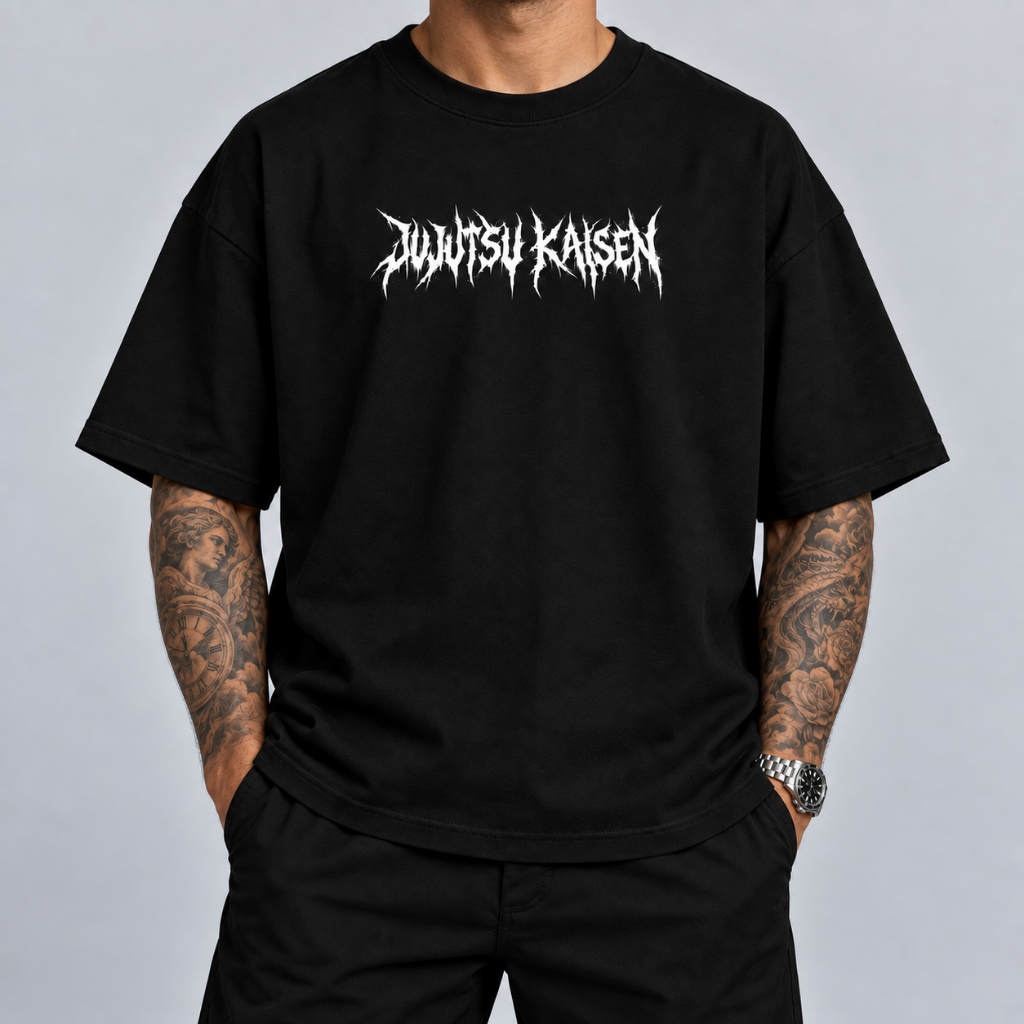Camiseta Camisa Oversized 100% Algodão Grande Treino Academia Unissex Jujutsu Kaisen Anime Ninja Jutsu