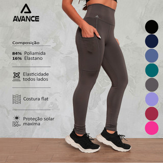 CALÇA LEGGING POLIAMIDA BOLSO CÓS ALTO ZERO TRANSPARENCIA REF:025