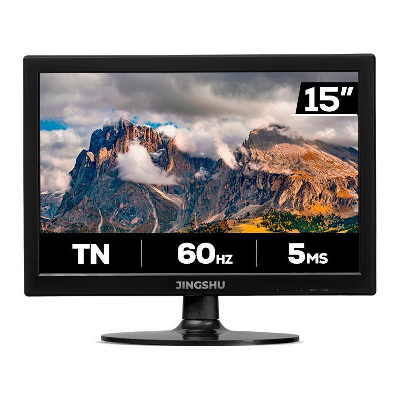 Monitor Jingshu 15, 15 Pol, TN, 5ms, 60Hz, HDMI/VGA, JGS-OFFC15-JL01 — oferta na Shopee