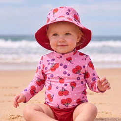 Conjunto Praia Bebe Proteção Uv 50+ Infantil Menina 3 Peças
