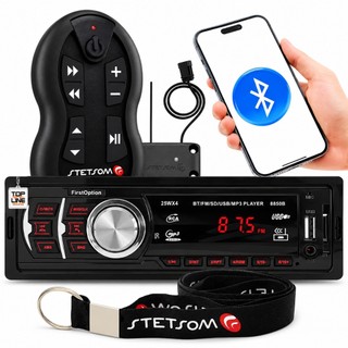 Som Automotivo Rádio Carro Pendrive USB Bluetooth Cartão SD Controle Longa Distância 500m Stetsom