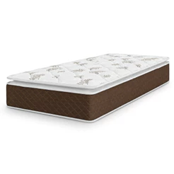 Colchão Solteiro Molas Ensacadas Pillow Top Martino 88x188x25cm Marrom/Branco Umaflex - Suporta até
