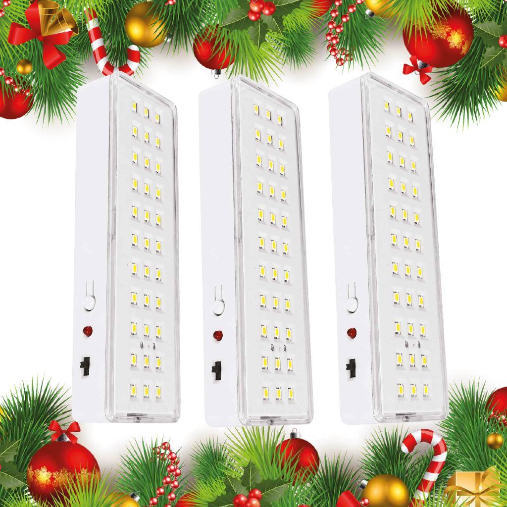Kit 3 Luminaria de emergencia 30 leds 2W Branco Frio