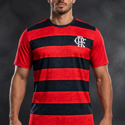 Camiseta Flamengo Masculina Licenciada Torcedor Oficial 2025 Manto Camisa Original Leve Respirável