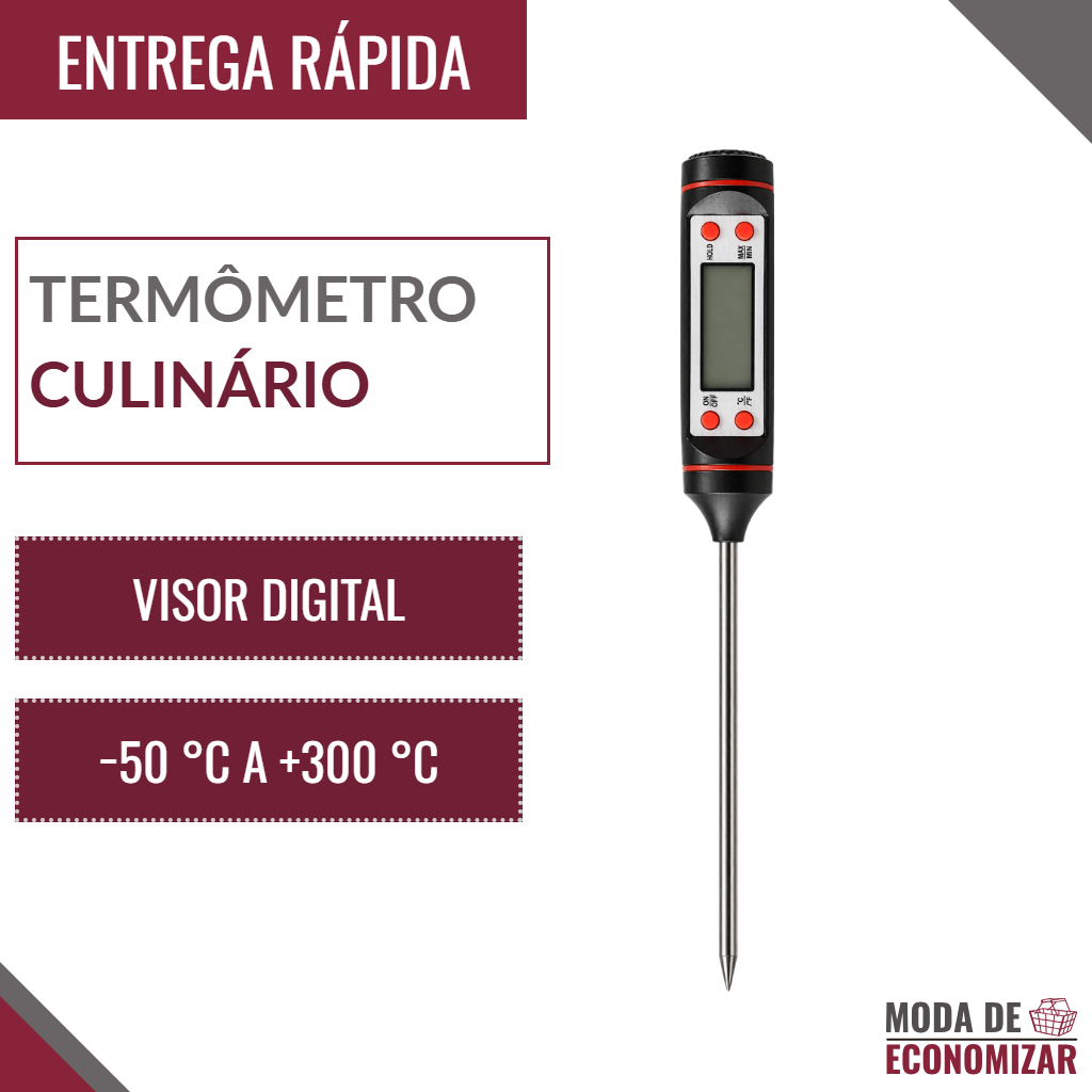 Termômetro Culinário Digital Tipo Espeto Alimento Cozinha