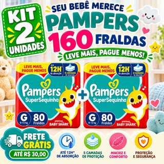 Fralda Pampers TAM G - Kit 2 Pacotes Total 160 Fraldas