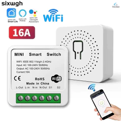 Módulo Interruptor Inteligente Tuya WiFi, Suporta Controle 1 canal, 100-240V, Funciona com Alexa, Google Home TECNO SHOP