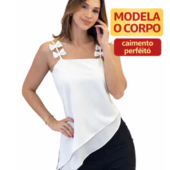 Blusa feminina estilosa de verão Blusa assimétrica Blusa Casual