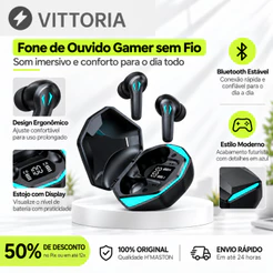Fone de Ouvido Sem Fio Bluetooth Gamer RS-29 Com Led Jogo e Música H'maston Original