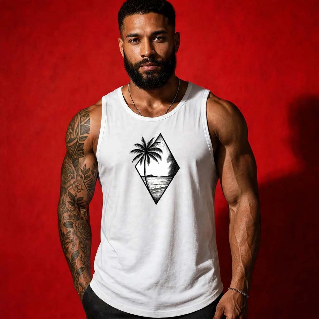 Regata Masculina Academia 100% Algodão Premium Estampada Treino Casual Streetwear Verão Camiseta Cavada Blusa Sem Manga