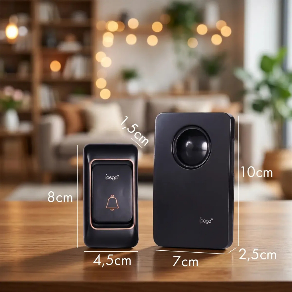 Campainha Sem Fio de Tomada Ipega KP-CA330 Até 150m 36 Toques Volume Ajustável Bivolt 127V 220V — imagem 2 de 2
