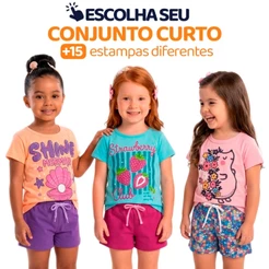Escolha Seu Conjunto de Menina Infantil Feminino Verão Manga Curta Roupa para Menina em Algodão Tamanhos 2 Ao 10 L03
