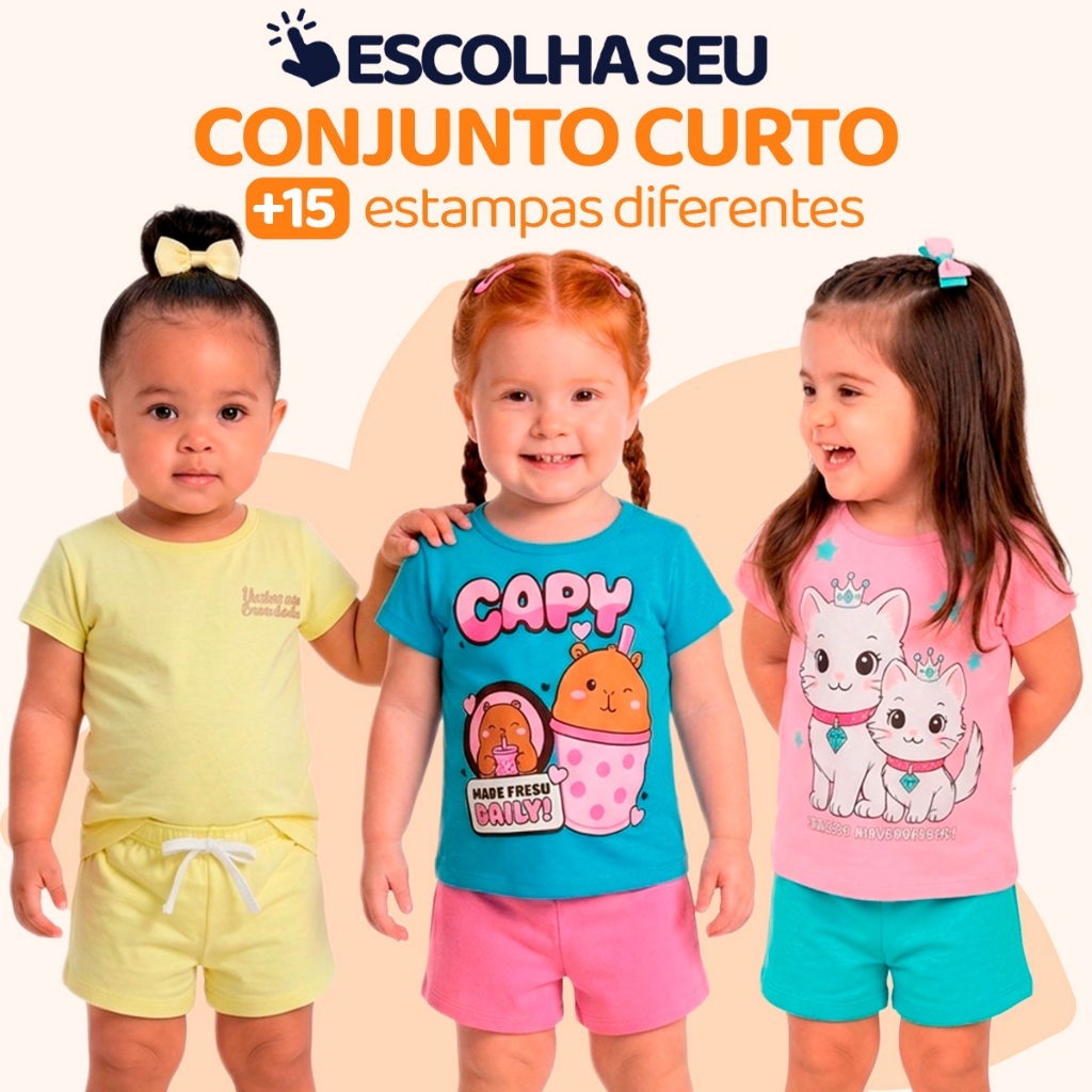 Escolha Seu Conjunto de Bebê Menina Infantil Feminino Verão Manga Curta Roupa de bebê Menina Algodão Tamanho 1 Ao 8 L01