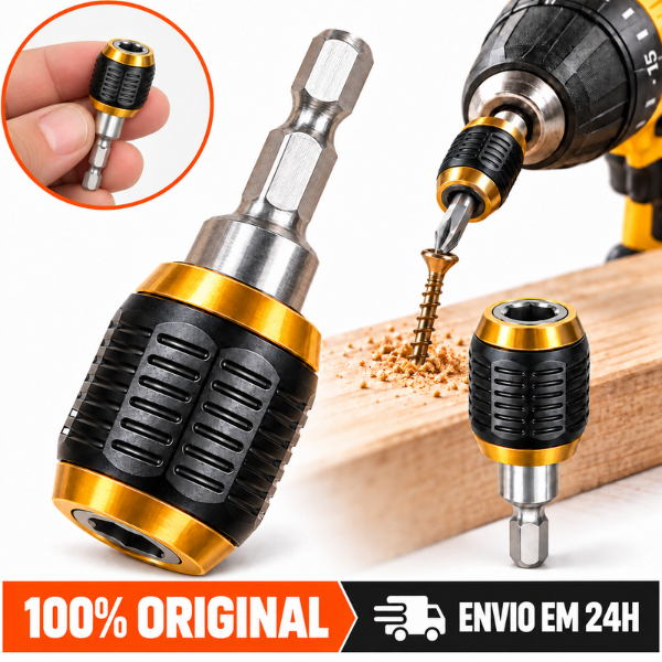 Adaptador Mandril Magnético Engate Rápido 1/4 6,35mm 60mm Hexagonal Troca Rápida Bits Brocas Furadeira Parafusadeira