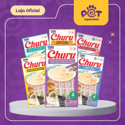 Petisco Churu Creminho Para Gatos Vários Sabores 4 Tabletes 56g