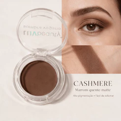 Sombra Unitária Cashmere Luv Beauty | Marrom Quente Matte, Alta Pigmentação, Fácil de Esfumar e Vegana