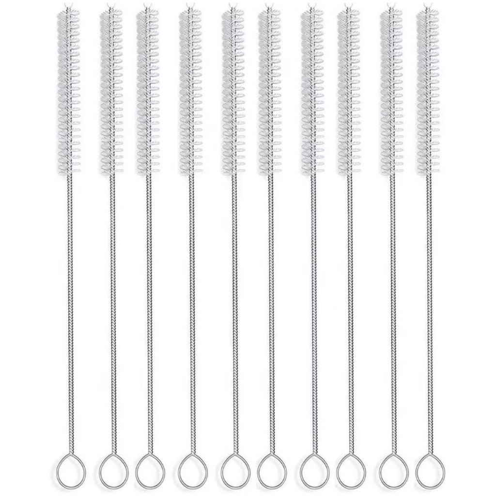 Escova de Limpeza 3 em 1 para Garrafa, Canudo e Mamadeira - Aço Inox + Nylon