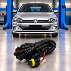Chicote Completo Farol de Milha Polo 2018 2019 2020 2021 2022 2023 2024 Conector H11 Corrugado